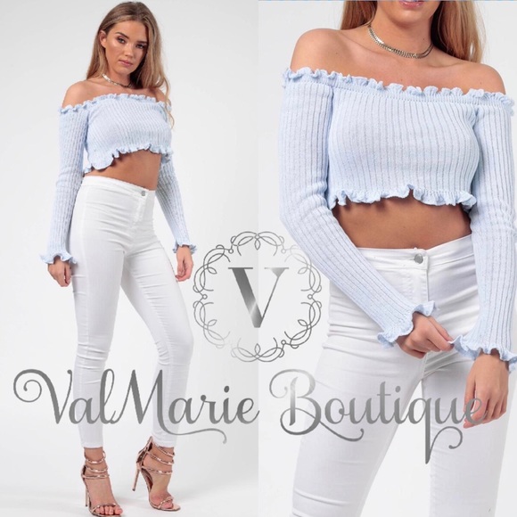 ValMarie Tops - Light blue crop top